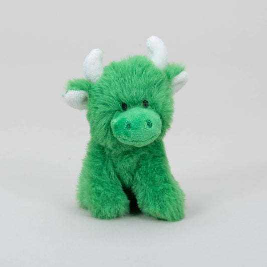 Mini Highland Cow Plush Toy in Green