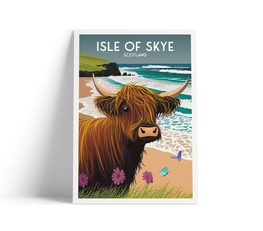 Isle of Skye Highland Cow A4 Print
