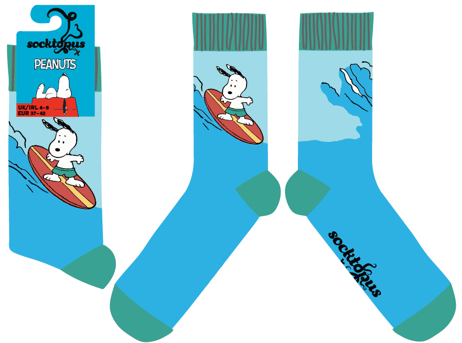 Surf's Up Snoopy Crew Socks