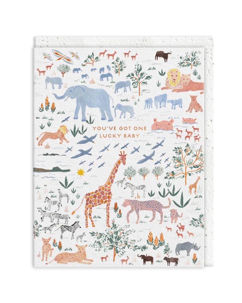 You've Got One Lucky Baby Animal Friends Greeting Card