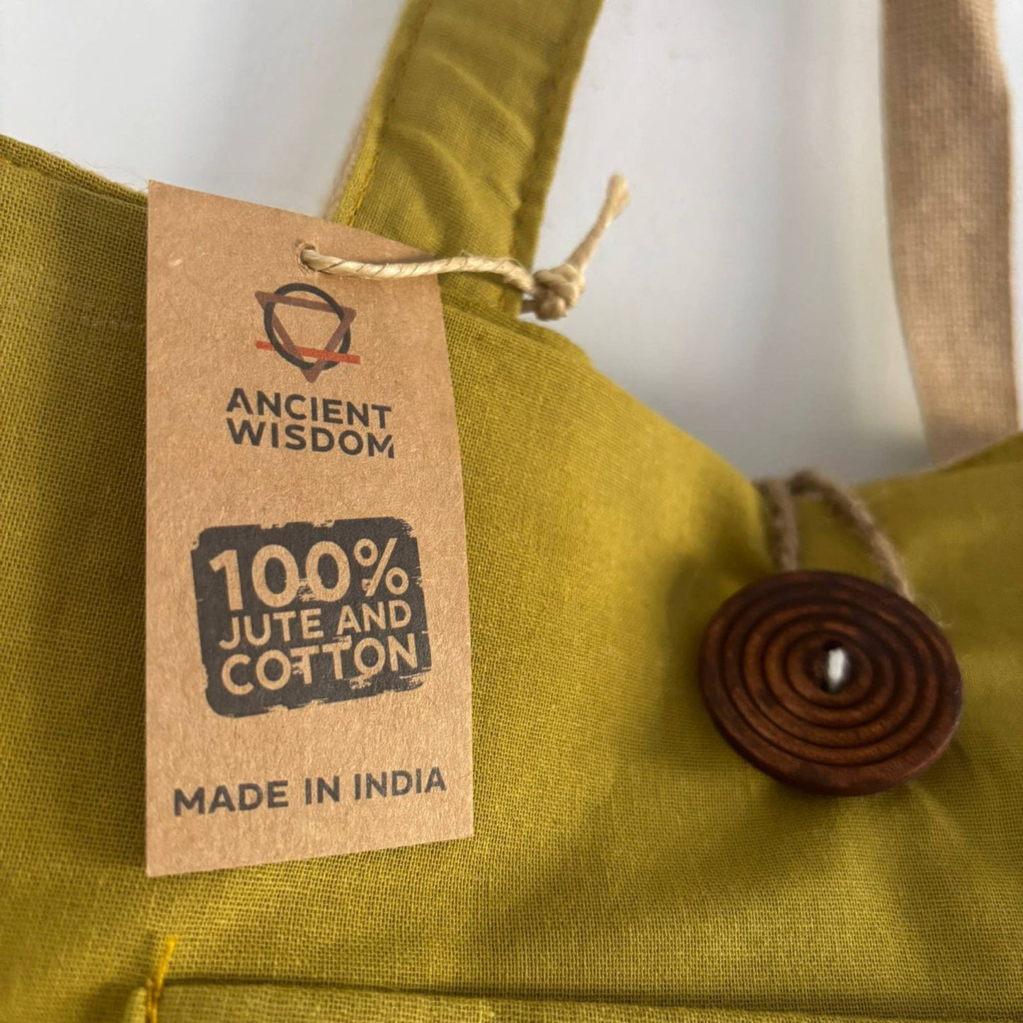 Jute & Cotton Reversible Big Bag in Pistachio
