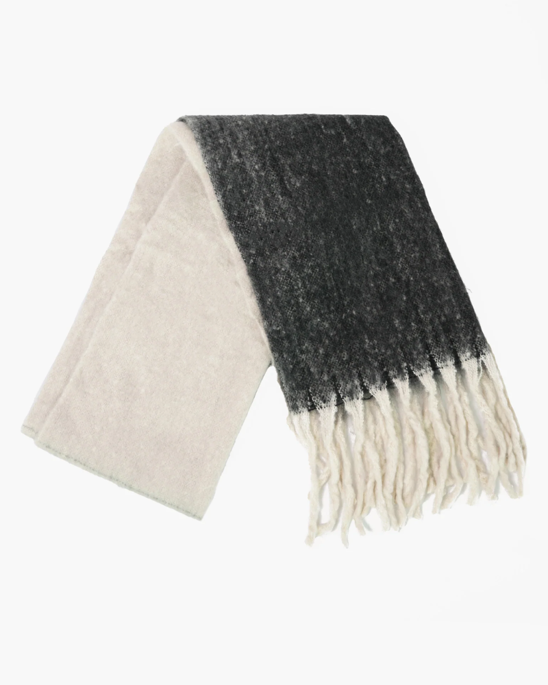 Ana Black & Grey Block Heavyweight Scarf