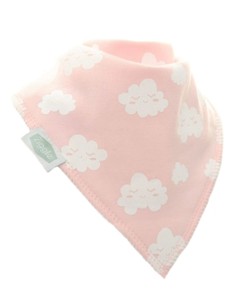 Pink Winking Clouds Baby Bib