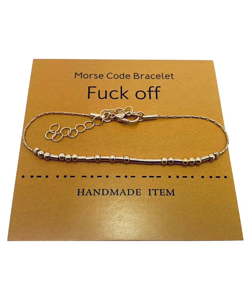 FUCK OFF Golden Morse Code Bracelets