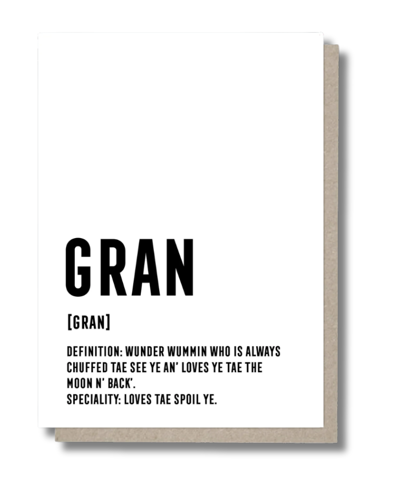 Scottish Gran Definition Greeting Card