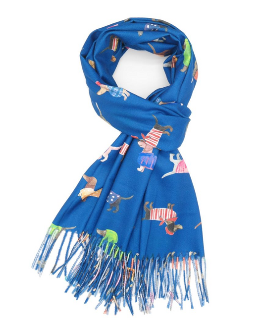Sausage Dogs in Coats Scarf Assorted
