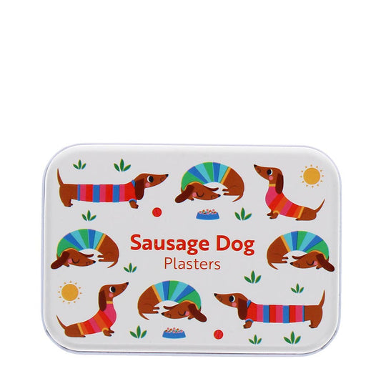 Sunny Sausage Dog Children's Plasters in a Tin Set of 30