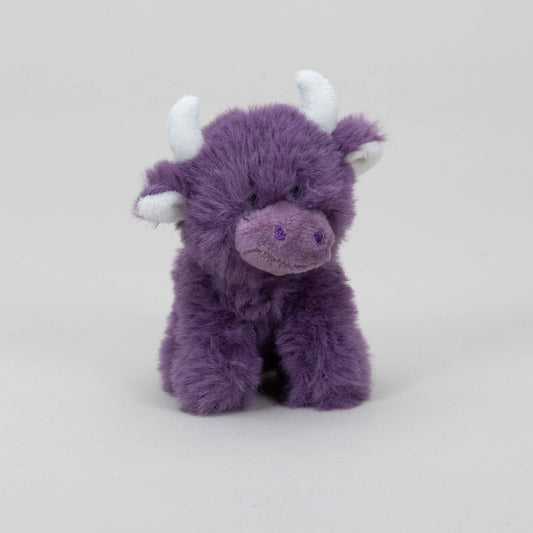 Mini Highland Cow Plush Toy in Purple