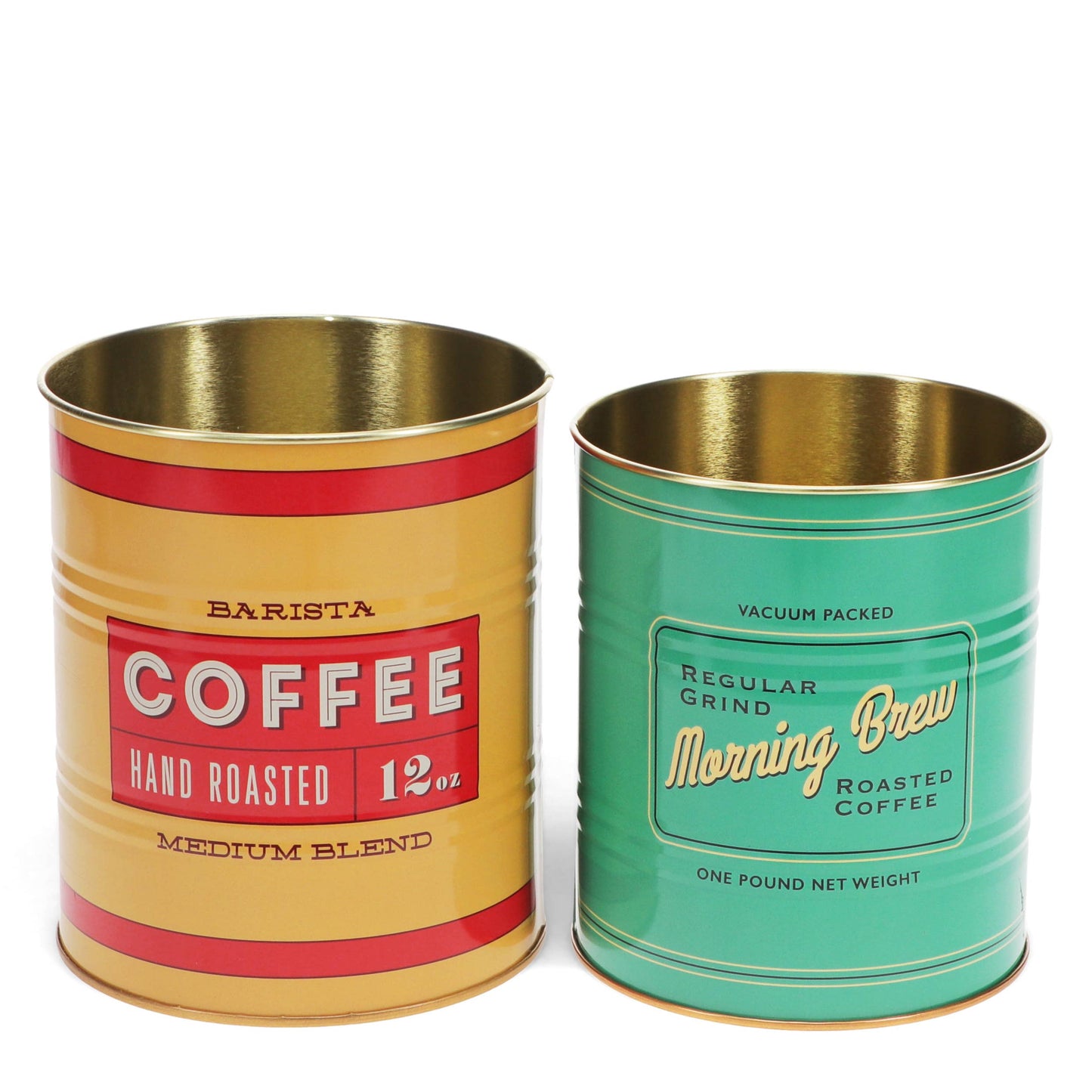 Vintage Coffee Storage Tins Set of 2