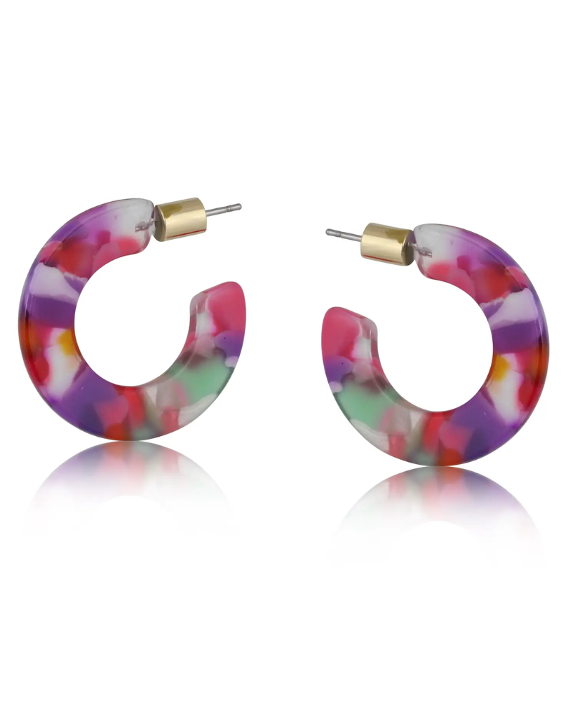 Erica Mini Hoop Resin Earrings