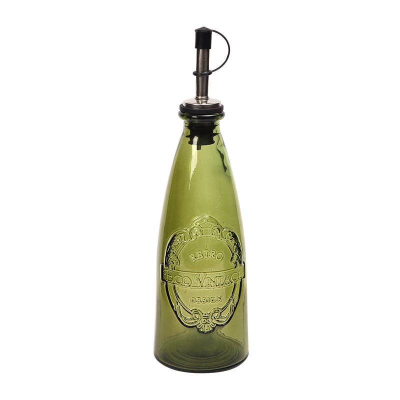 Sintra Recycled Glass Oil Drizzler in Green