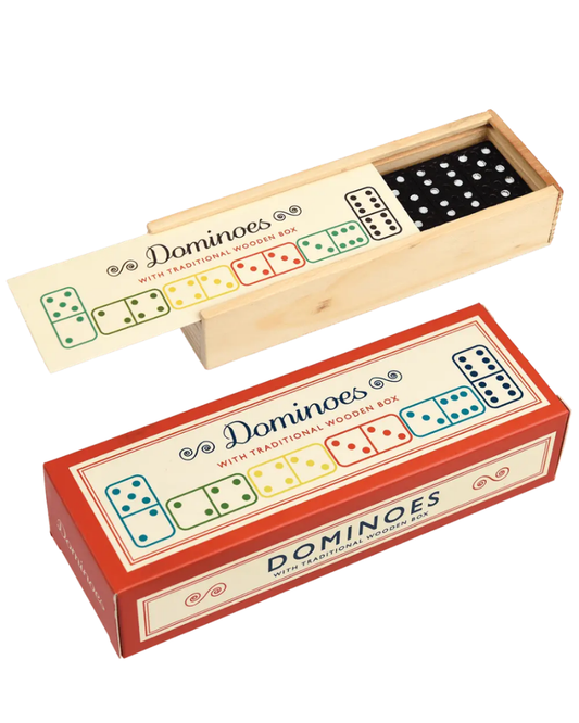 Dominoes in a Wooden Box