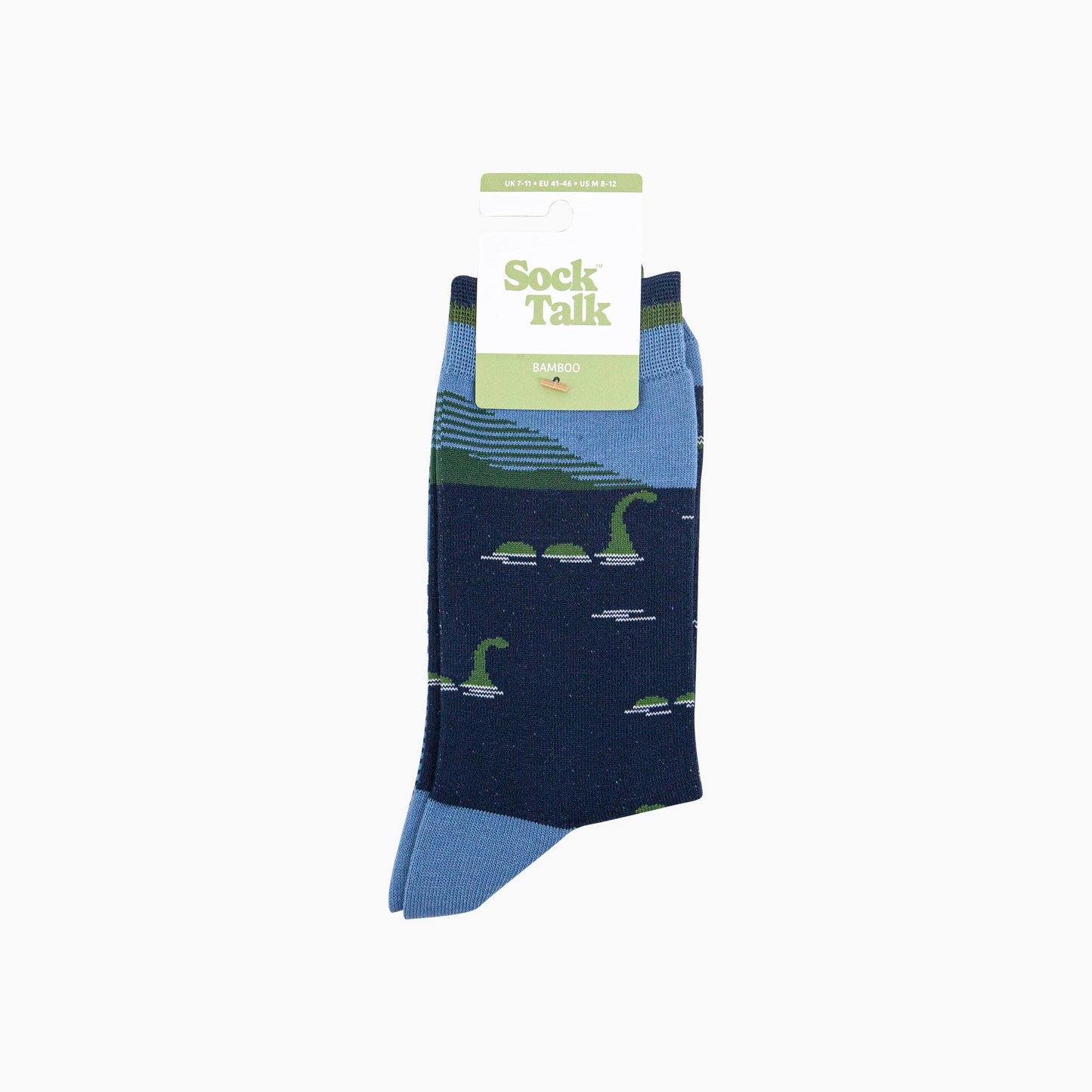 Loch Ness Monster Bamboo Socks in Navy Blue