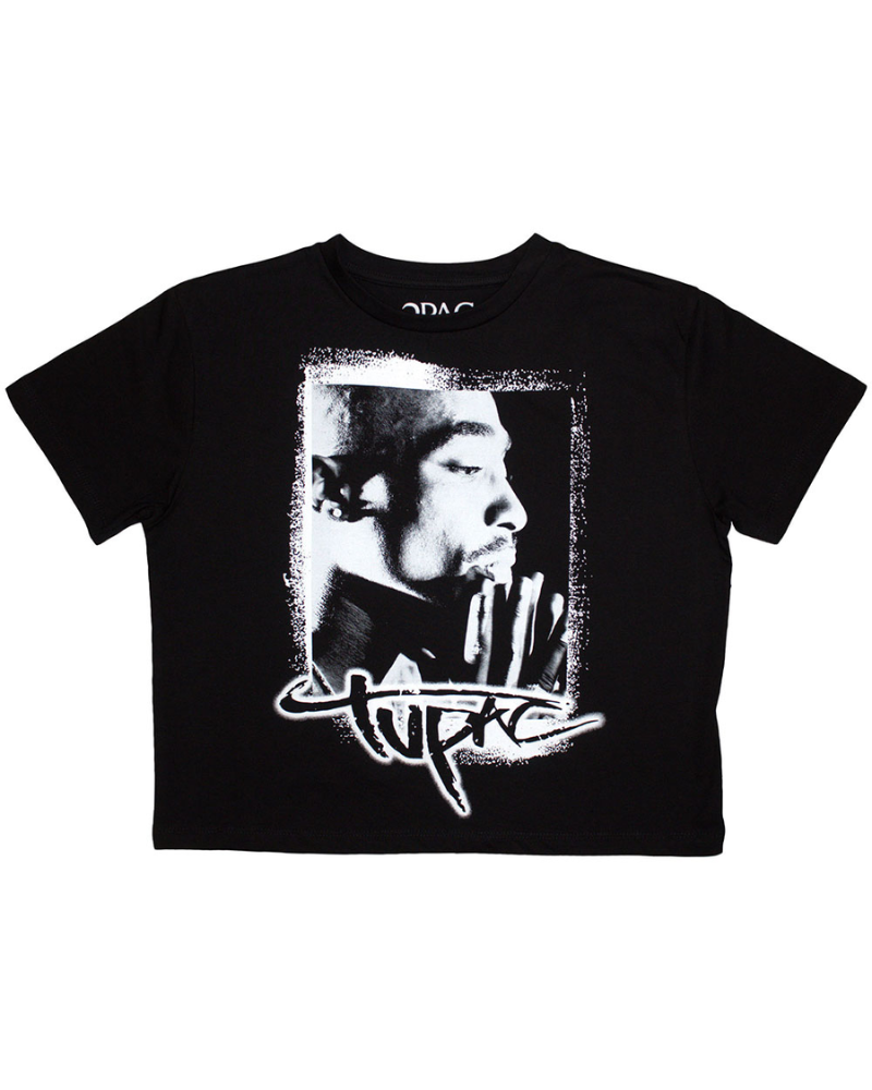 Tupac Spray Photo Crop Top