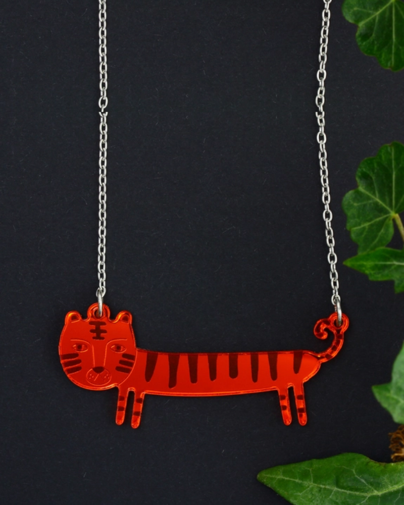 Orange Tiger Sausage Necklace