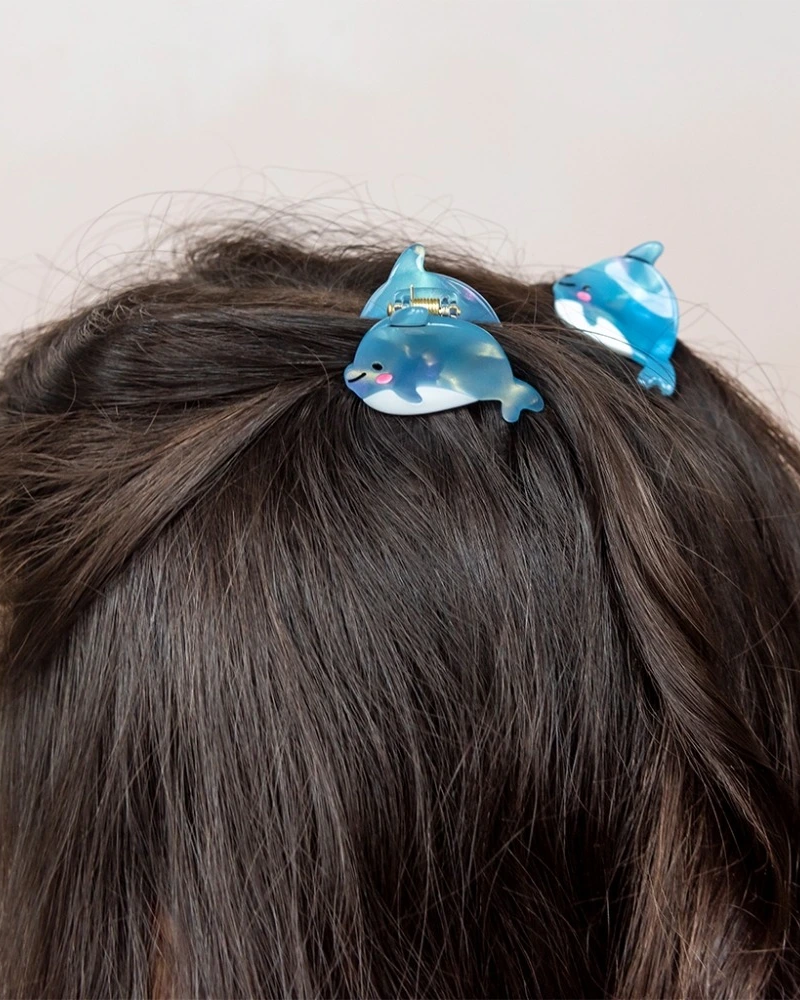 Dolphin Mini Hair Claws Set of 2