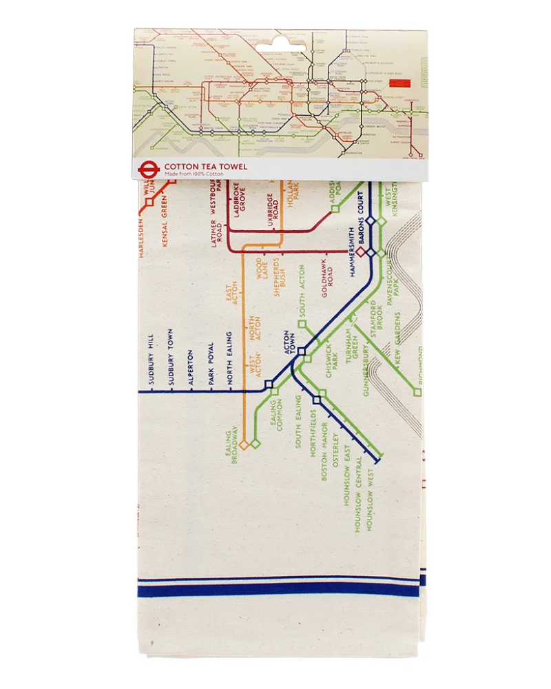 TFL Heritage Tube Map Tea Towel
