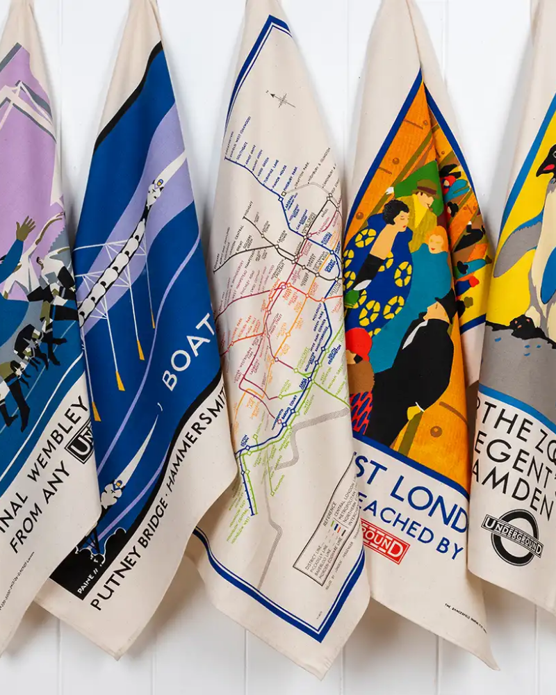 TFL Heritage Tube Map Tea Towel