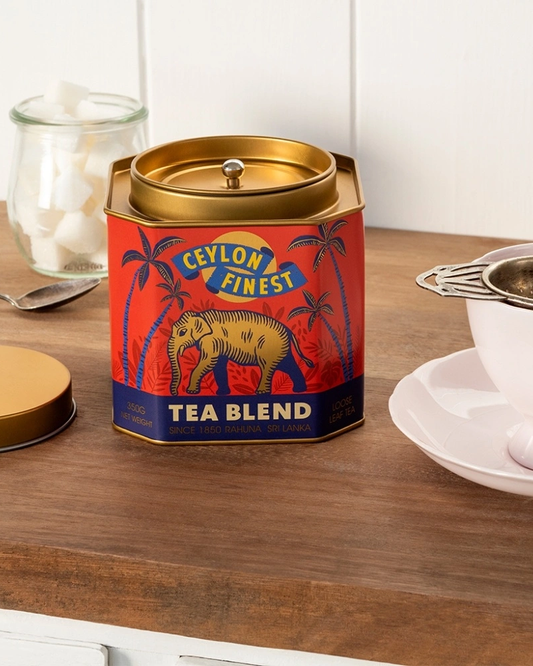 Ceylon Finest Elephants Metal Tea Caddy