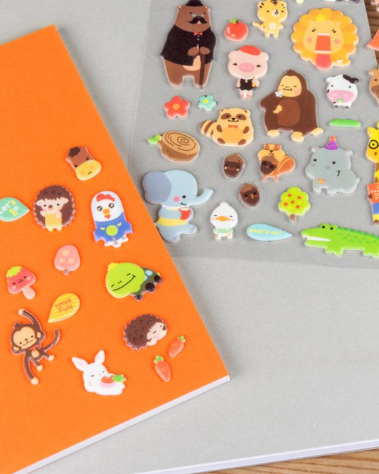 3D Puffy Animal Friends Stickers