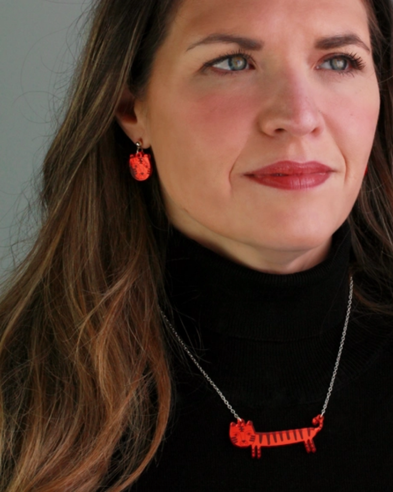 Orange Tiger Sausage Necklace