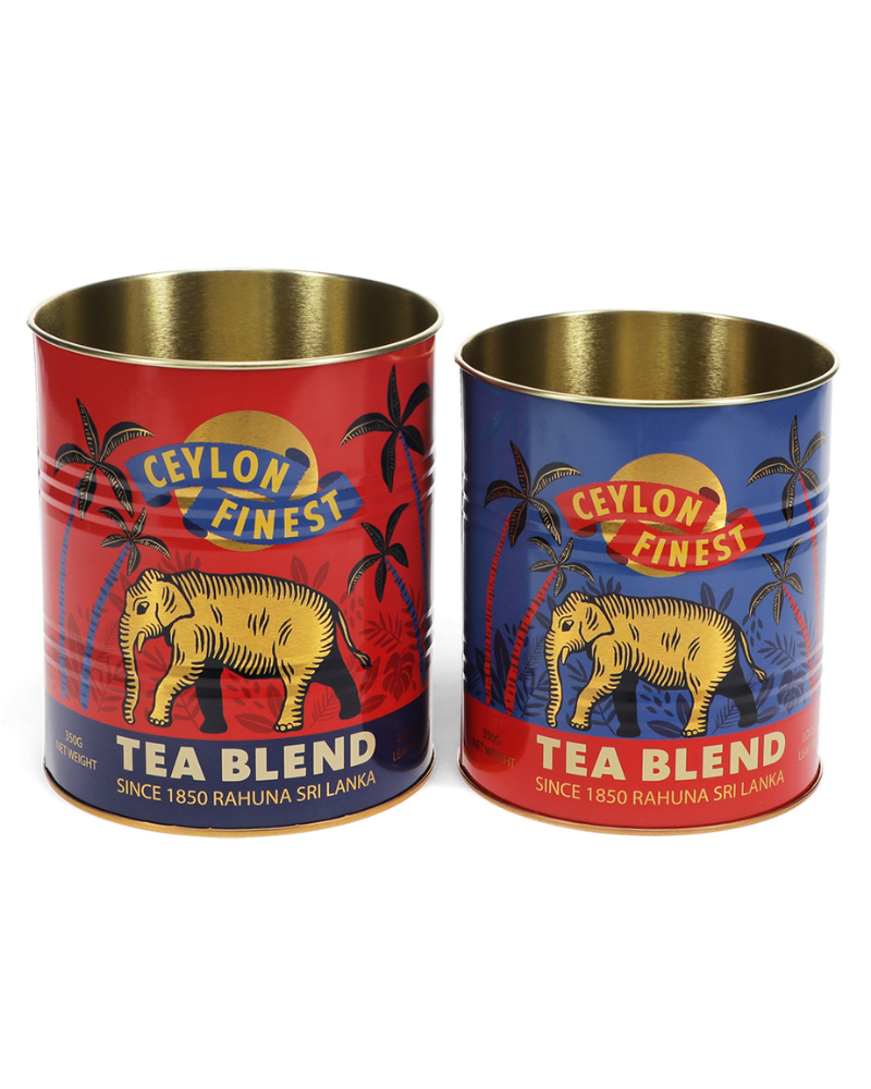 Ceylon Finest Elephant Tea Storage Tins Set Of 2