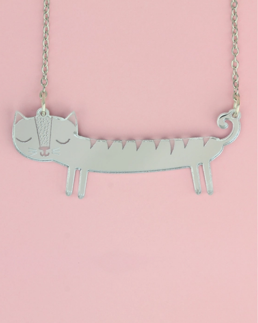 Mini Sausage Cat Necklace Gold & Silver