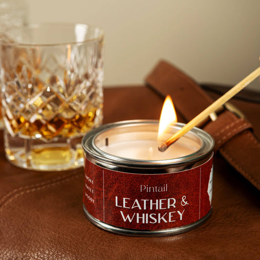 Leather & Whisky Paint Pot Candle