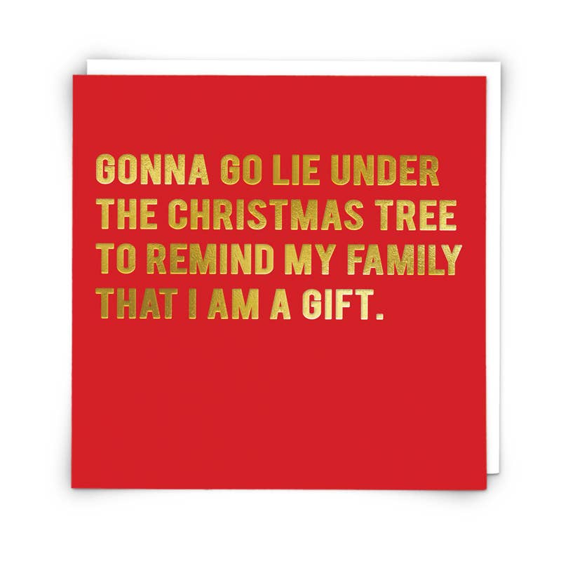 Lie Under Christmas Tree Card