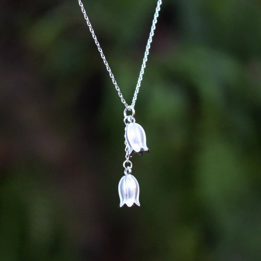 Silver Bluebell Pendant Necklace