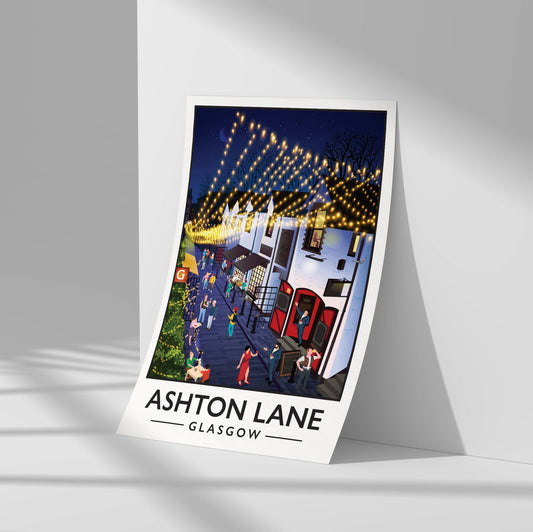 Ashton Lane Glasgow A4 Print