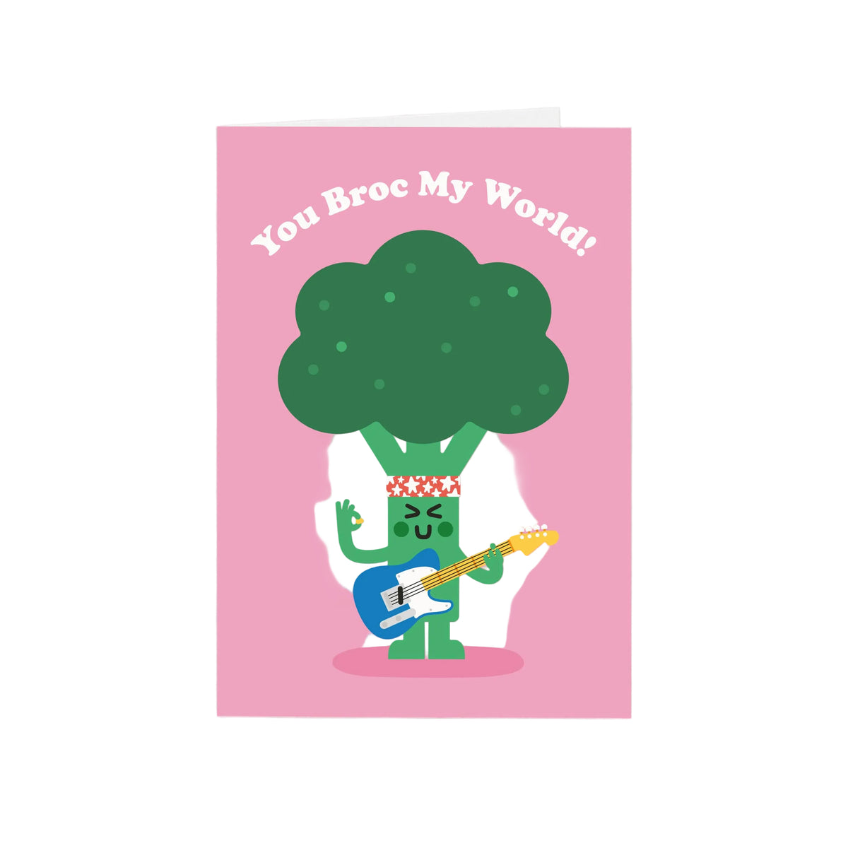 You Broc My World Broccoli Greeting Card