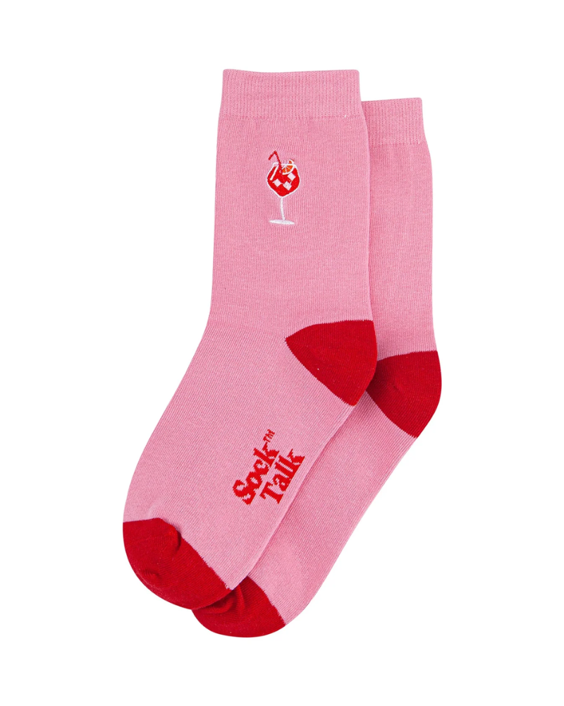 Embroidered Aperitivo Spritz Combed Cotton Socks