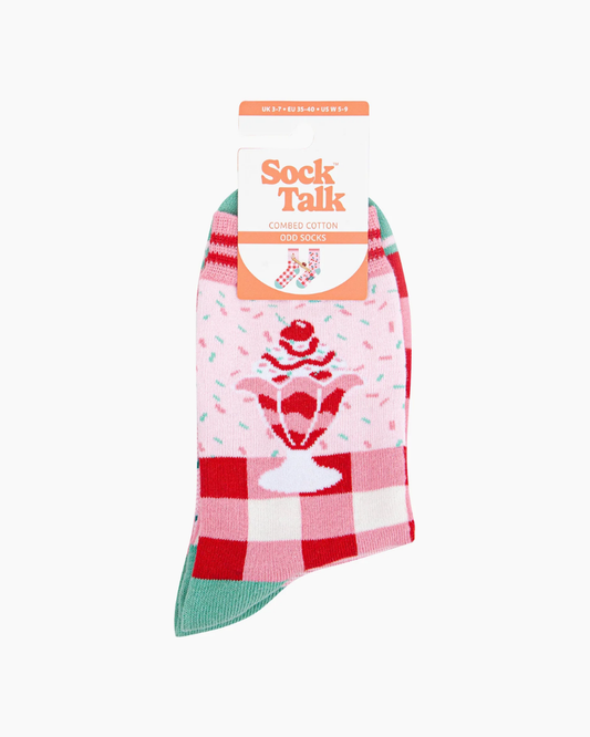 Cherry Ice Cream Combed Cotton Odd Socks