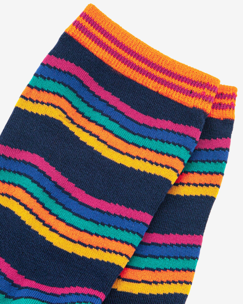Navy Stripe Bamboo Socks