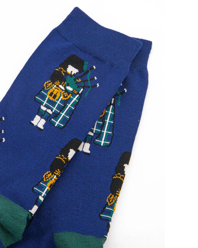 Blue Scottish Pipers Bamboo Socks