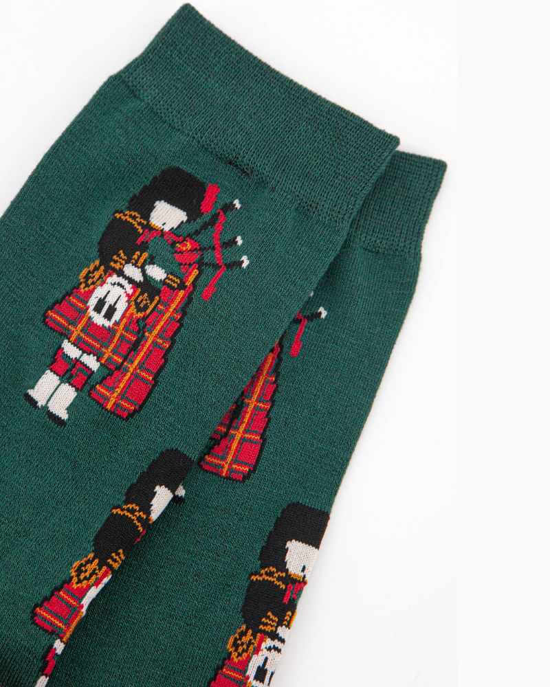 Green Scottish Piper Bamboo Socks