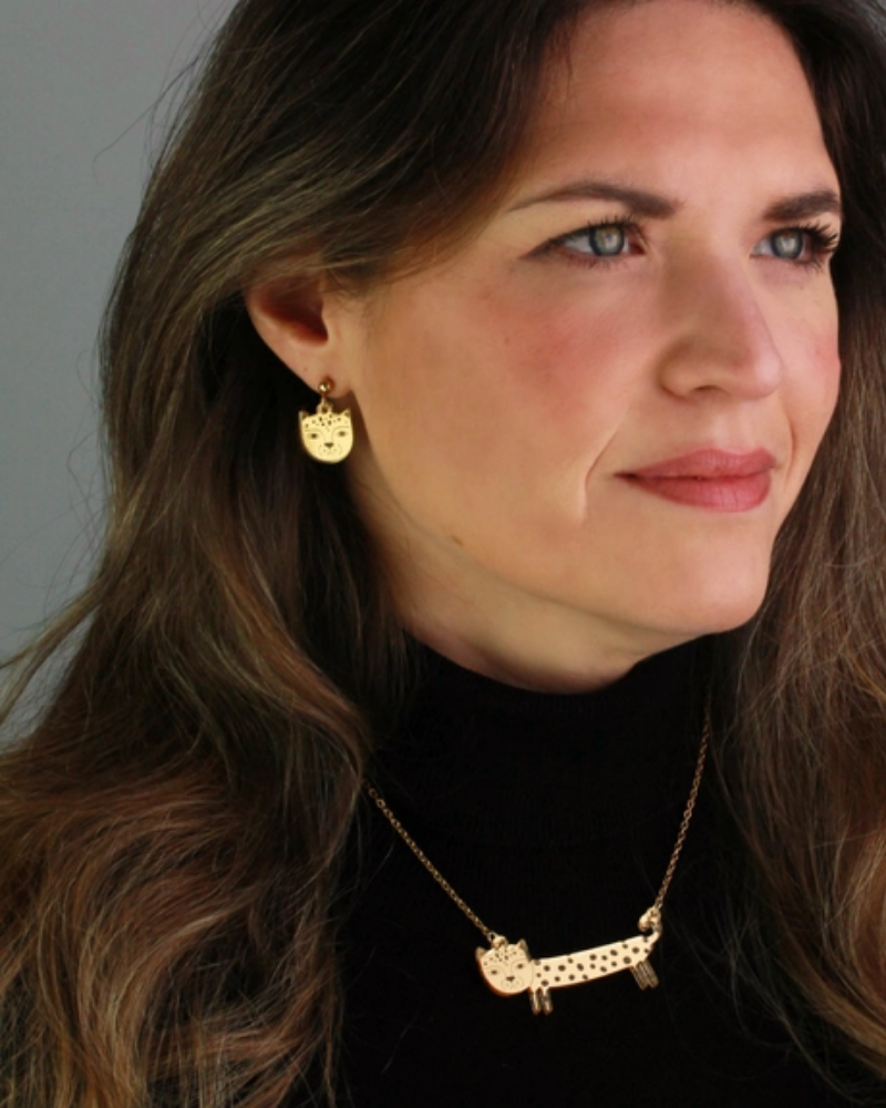 Gold Leopard Stud Earrings