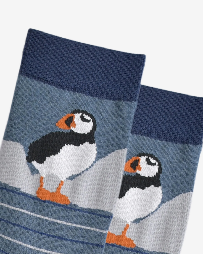 Puffin Stripe Bamboo Socks