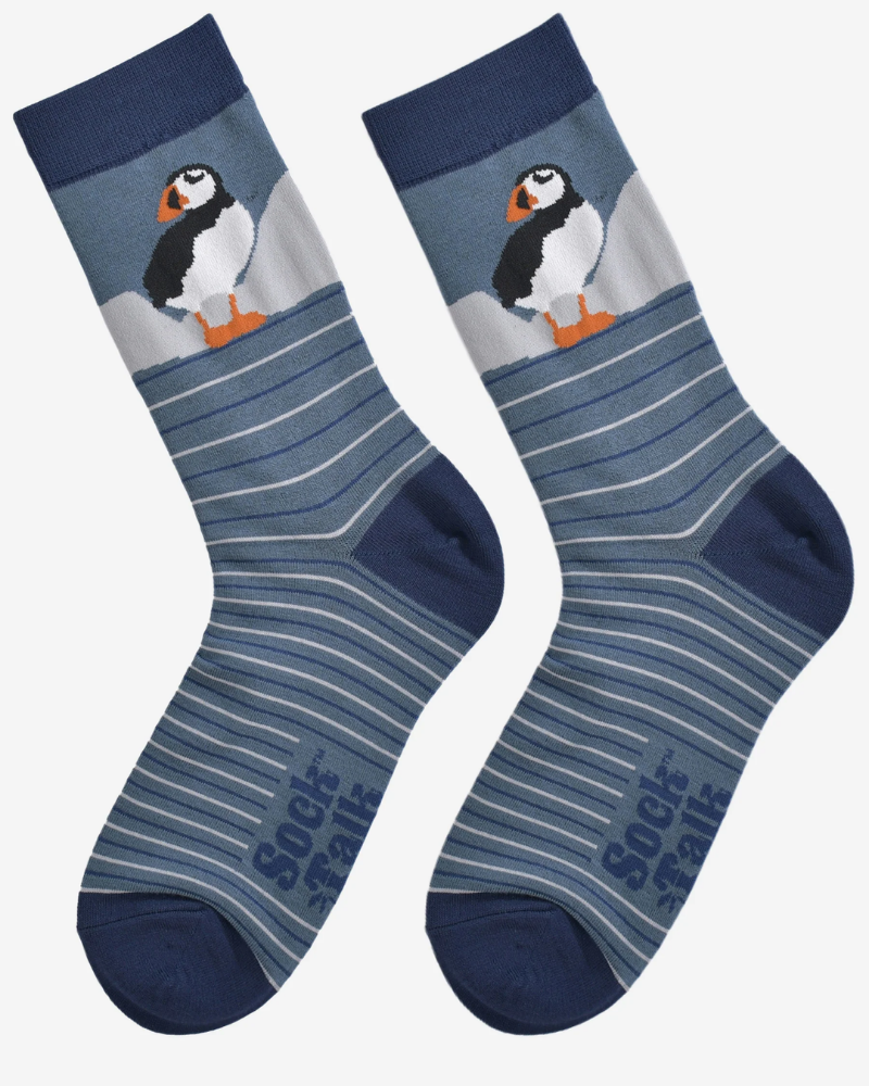 Puffin Stripe Bamboo Socks