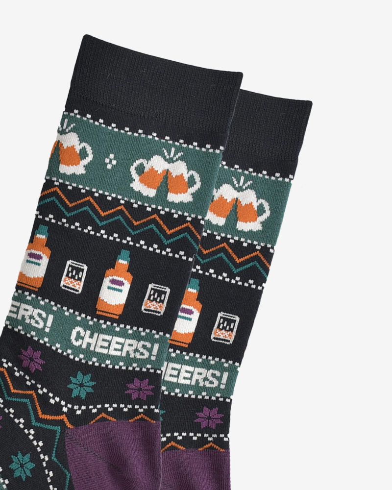 Fair Isle Party Drinks Bamboo Socks
