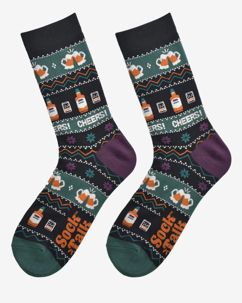 Fair Isle Party Drinks Bamboo Socks