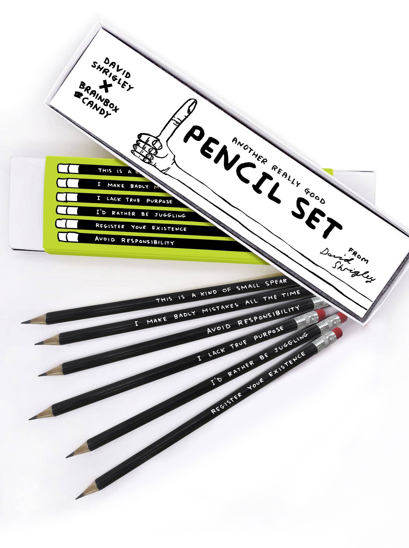 David Shrigley Pencil Box Set of 6