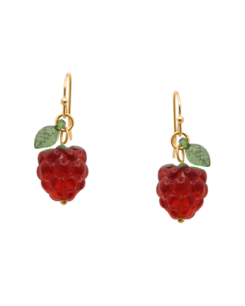 Malina Raspberry Dangle Earrings