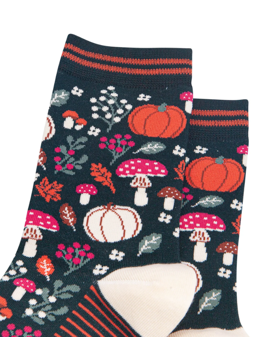 Pumpkin Floral Bamboo Socks