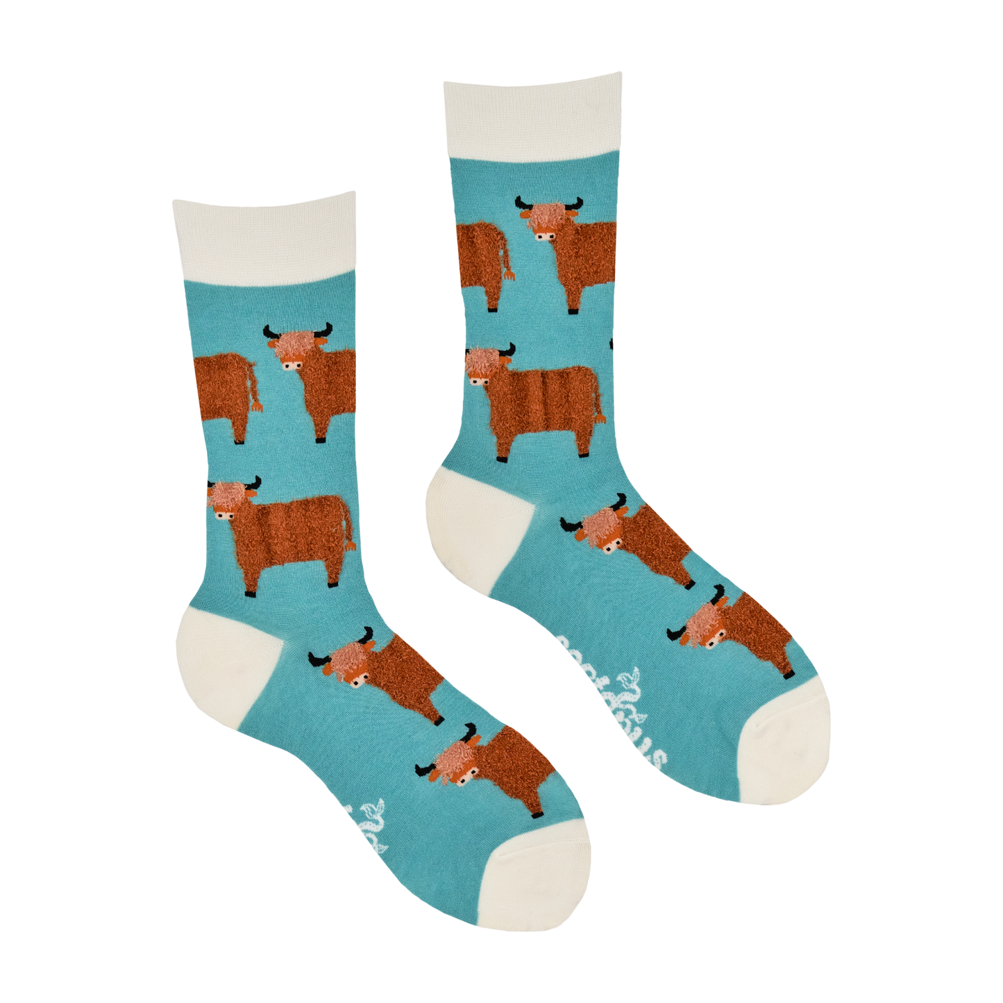 Duck Egg Blue Wee Hairy Coo Crew Socks