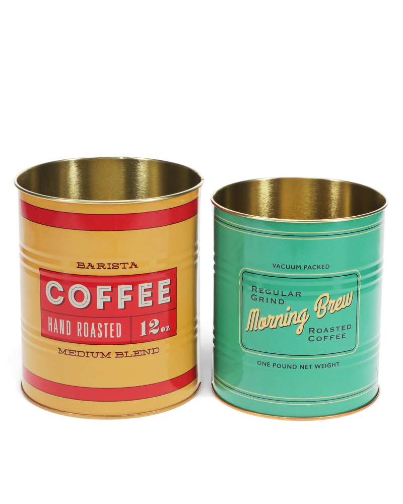 Vintage Coffee Storage Tins Set of 2