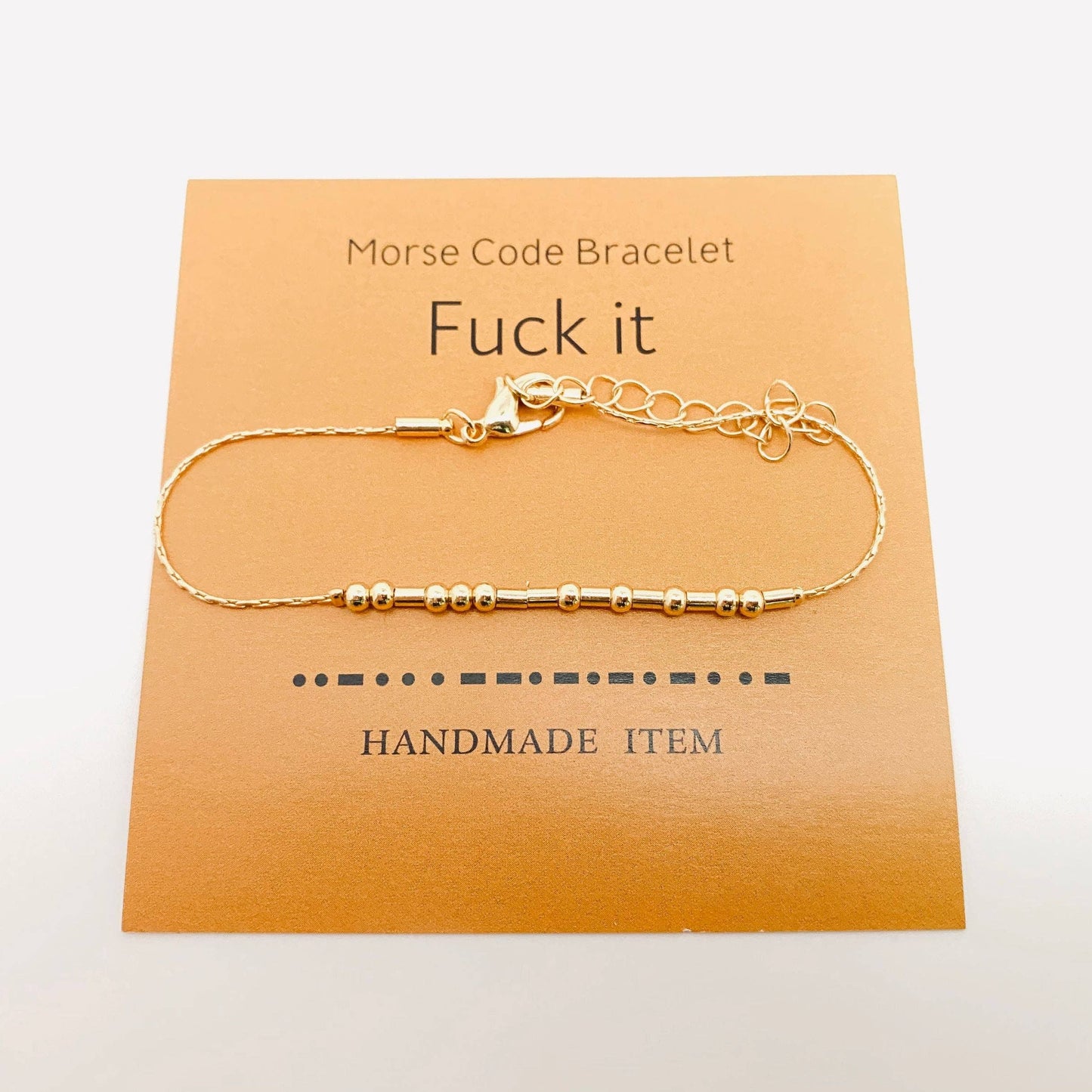 FUCK IT Handmade Golden Morse Code Bracelet