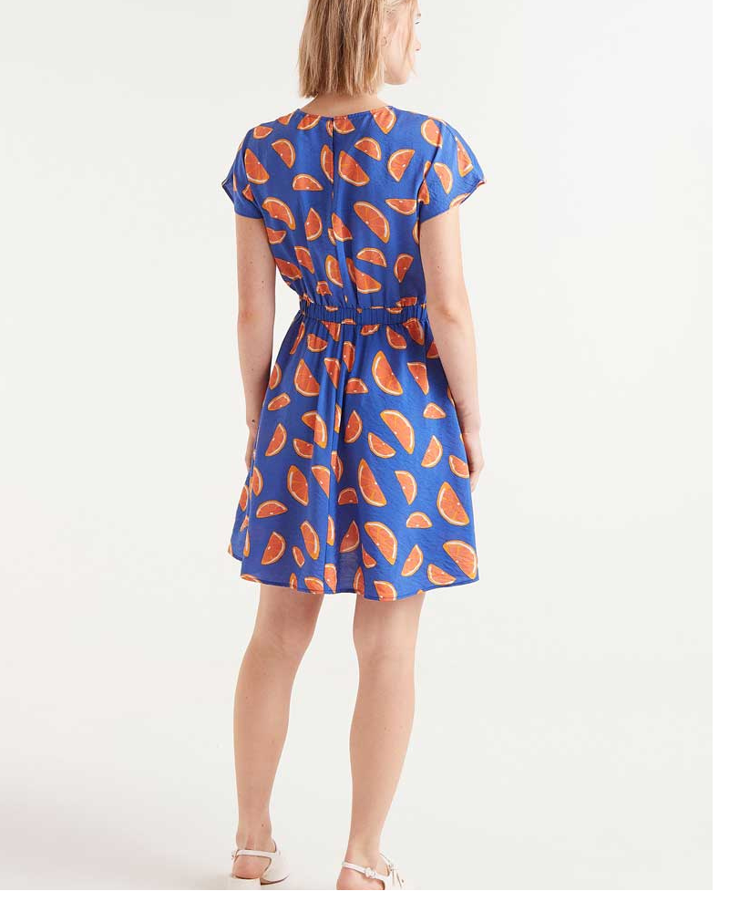 Orange Print Tea Dress