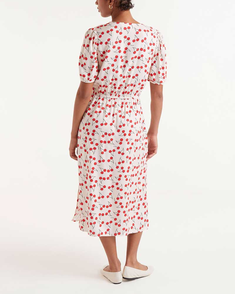 Cherries Print Midi Dress